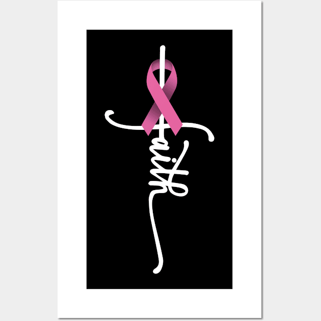 Breast Cancer Awareness Pink Ribbon Wall Art by CreativeShirt